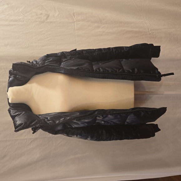 S13 New York Kylie Gloss Hooded Down Puffer Jacket Navy Womens Size Medium - Picture 8 of 12